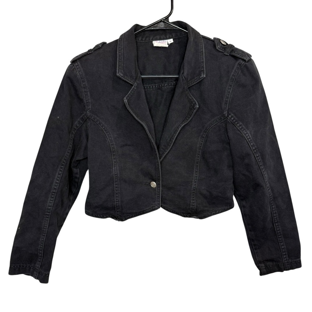 Frederick's of Hollywood Black‎ Cropped BlazerJean Jacket Size Small